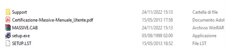 File da utilizzare per l'installazione della procedura CERPA